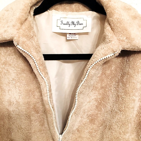 JACKET COAT SWEATER SHACKET SHERPA CREAM SOFT FLEECE LINED NEW ZIP UP M - Picture 5 of 8
